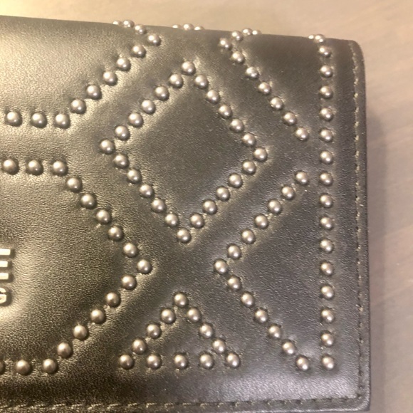 NWT Aimee Kestenberg large black studded 100% genuine leather wallet - Picture 5 of 6